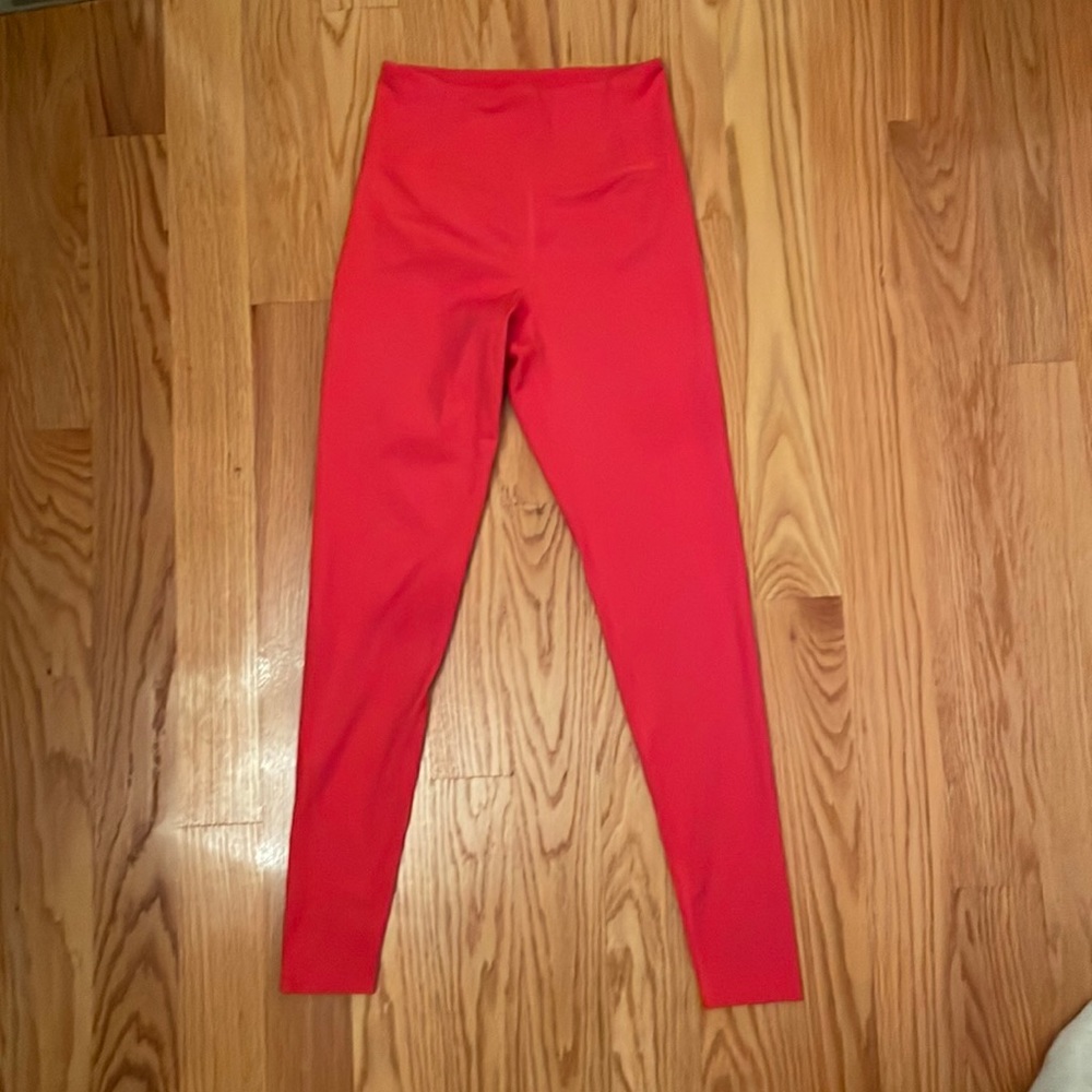 girlfriend collective red ribbed legging